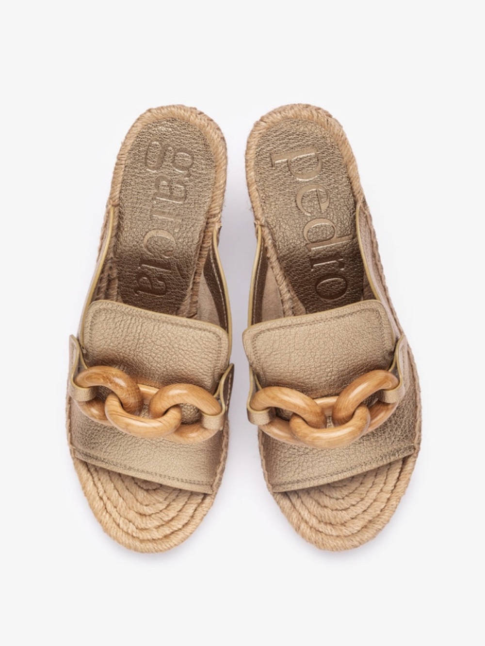 New Pedro Garcia Oliveta Wedge Sandal Nugget Petitgrain Sz 7 - Picture 2 of 15